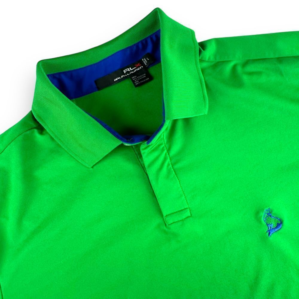 RLX Ralph Lauren Performance Polo Shirt Mens Size Large Green Golf‎ Stretch EUC